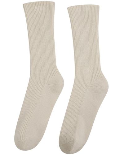 Loop Cashmere Cashmere Sock In Snow - Natural