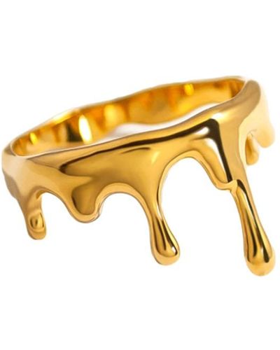 MARIE JUNE Jewelry Dripping Small Vermeil Ring - Metallic