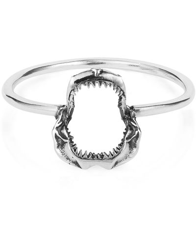 Lee Renee Mini Shark Jawbone Ring - Metallic