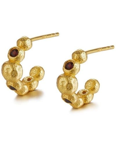 Janus Edinburgh Nebu Red Garnet Earrings - Metallic