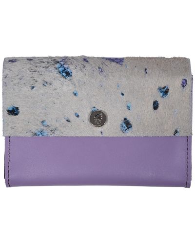 Owen Barry Small Vermont Cowhide Leather Purse Summer Reptile / Lilac - Purple
