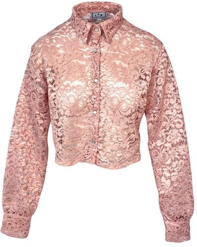 L2R THE LABEL Cropped Shirt - Pink