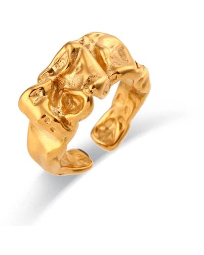 Olivia Le Abstract Adjustable Ring - Metallic