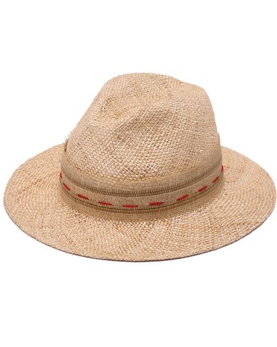 Justine Hats Neutrals Elegant Handmade Fedora Straw Hat - Natural