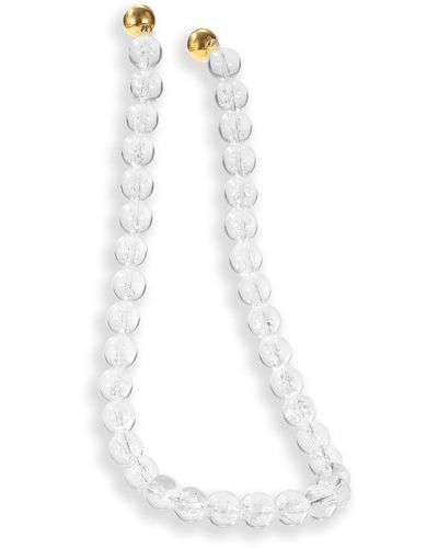 Classicharms Frostnova Azeztulite Clear Phantom Crystal Sphere Necklace- Small - White
