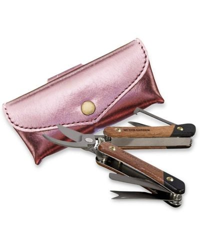 VIDA VIDA Gardening Tool In Leather Case - Pink