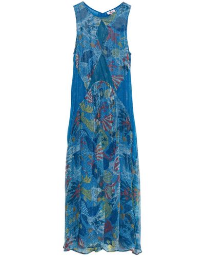 Niza Midi Dress With Lurex Fabric - Blue