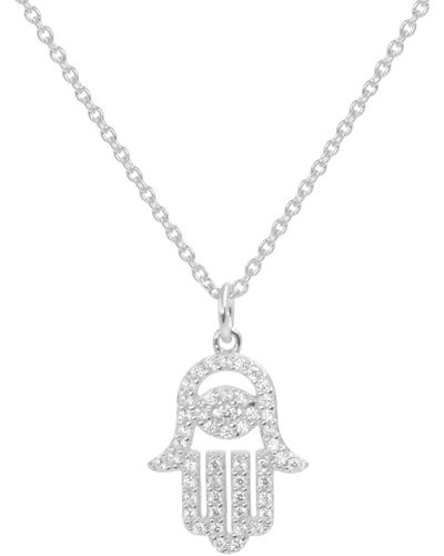 KAMARIA Hamsa Crystal Necklace - Metallic