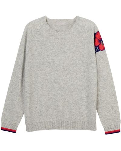 Cove Hibiscus Cashmere Sweater - Gray