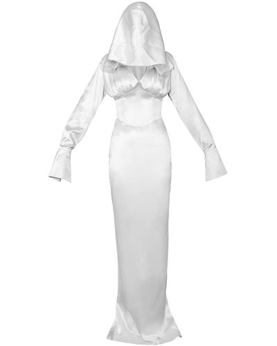 Vestiaire d'un Oiseau Libre Pandora Silk Dress - White