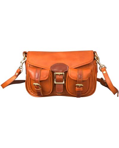 Rimini Leather Crossbody Bag 'sofia' - Orange