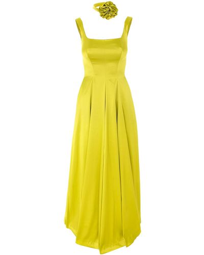 ROSERRY Vienna Maxi Dress In Lime - Yellow
