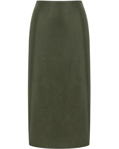 Nocturne Neutrals Midi Skirt With Back Slits - Green