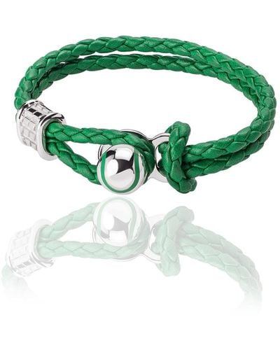 TANE MEXICO 1942 Tane Tennis Green Leather Bracelet