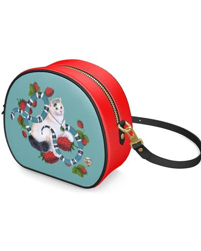 Myrtle & Mary Kitty Round Box Bag - Red