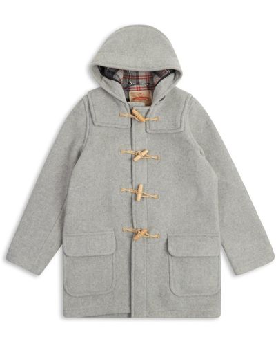 Burrows and Hare Water Repellent Wool Duffle Coat - Grey