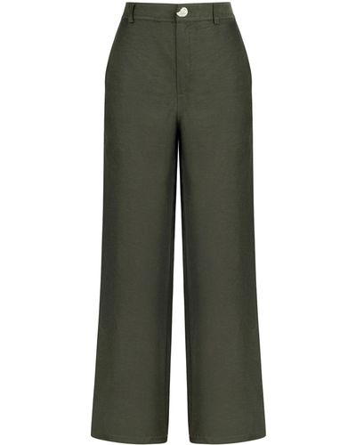Nocturne Neutrals High Waisted Trousers - Green