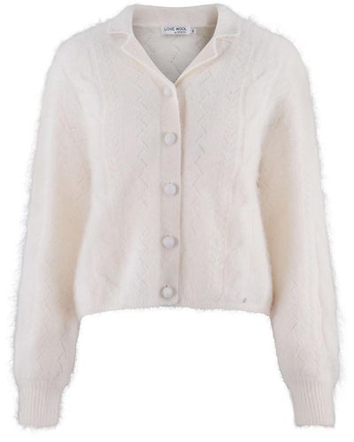 tirillm Ninni Mohair Mix Knitted Cardigan - White