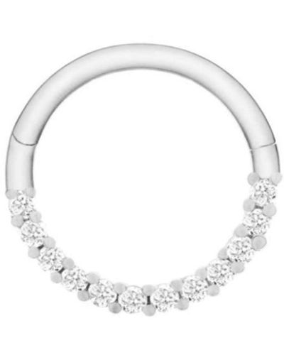 Zohreh V. Jewellery Diamond Pavé Daith Hoop 14k White Gold - Metallic