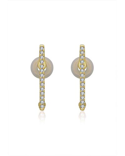 Genevieve Collection 18k Yellow Vertical Line Diamond Ear Cuff - Metallic