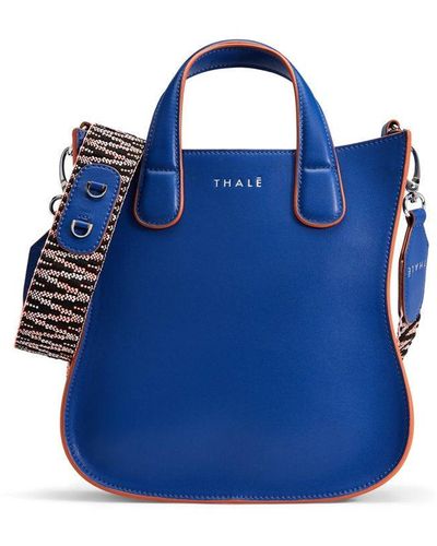 Thale Blanc Gisele Small Tote In Blue Leather