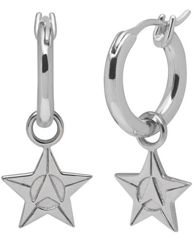 Northskull Logo Star Hoop Earrings In - Metallic