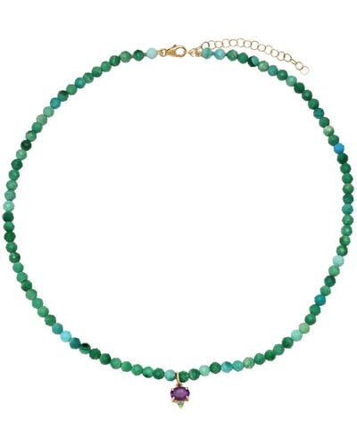 Soul Journey Jewelry Turquoise Emerald And Amethyst Emma Necklace - Green