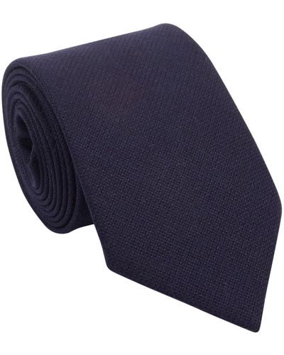LE COLONEL Midnight Italian Wool Tie - Blue