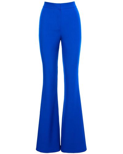 BLUZAT Electric High-wasited Flared Trousers - Blue