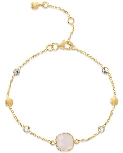 Auree Iseo Pink Chalcedony & Gold Vermeil Bracelet - Metallic
