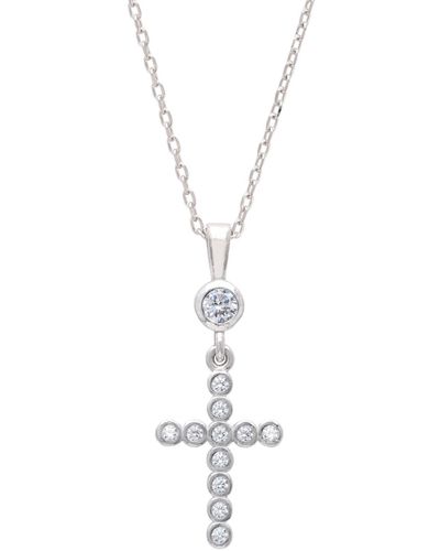 LÁTELITA London Sparkling Cross Pendant Necklace Silver - Metallic