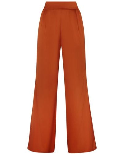 Aguaclara Ocre Silk Trousers - Orange