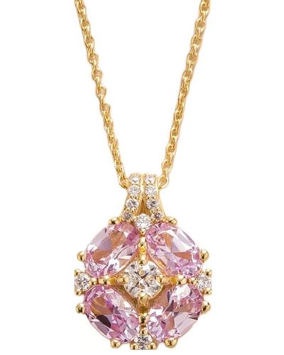 Juvetti Pristi Gold Necklace Pink Sapphires & Diamonds