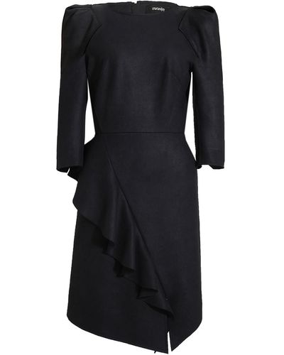 Smart and Joy Suede Structured Tailor Dress - Black