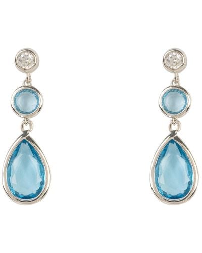 LÁTELITA London Tuscany Gemstone Drop Earring Silver Blue Topaz Hydro