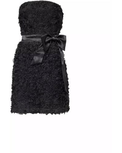 Amy Lynn Rosa Floral Textured Strapless Mini Dress - Black