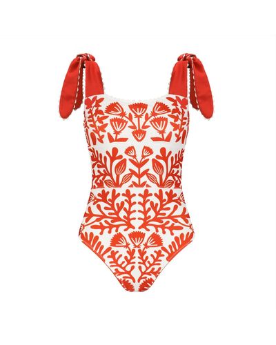 Jessie Zhao New York Coral Reversible One-piece Swimsuit - Red