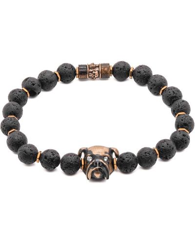 Ebru Jewelry Black Dog Charm Bracelet - Brown