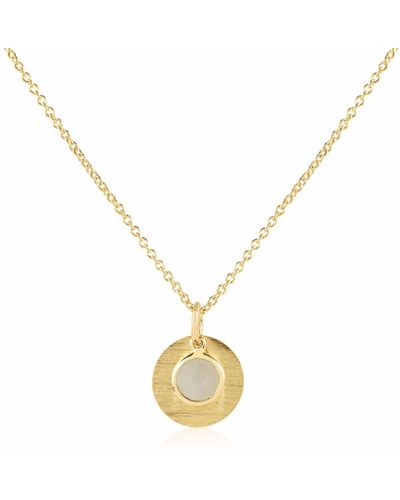 Auree Bali 9ct Gold June Birthstone Necklace Moonstone - Metallic