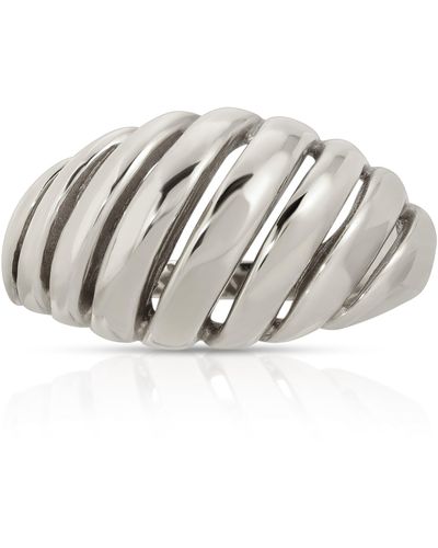 Maya Brenner Etched Paris Ring - Metallic