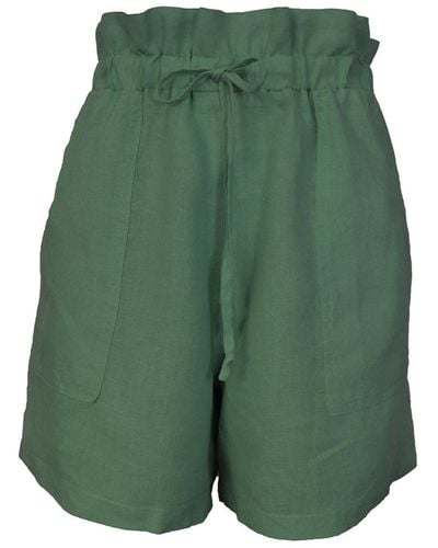 Larsen and Co Pure Linen Pama Shorts In Sea - Green