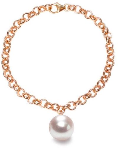 Ora Pearls Magna Gold Chain Bracelet Xxl White Pearl - Metallic