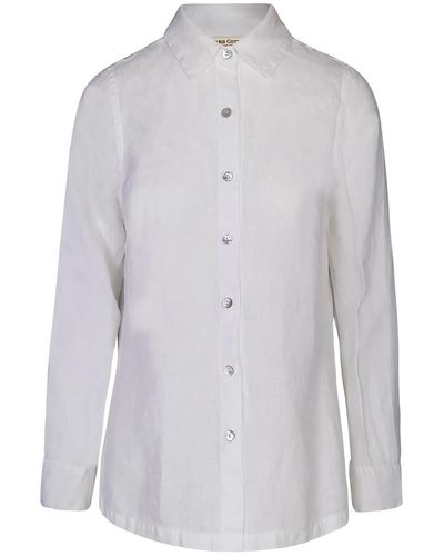 Haris Cotton Solid Linen Shirt With Long Sleeved - Blue