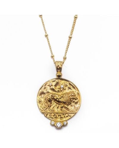 Aaria London Clio Lion Necklace - Metallic