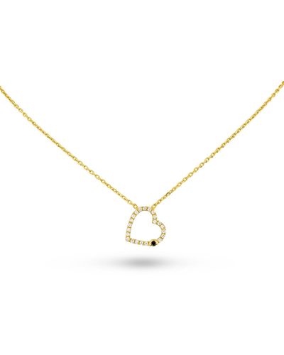 SALLY SKOUFIS Soul Necklace With Natural Diamond In Gold - Metallic