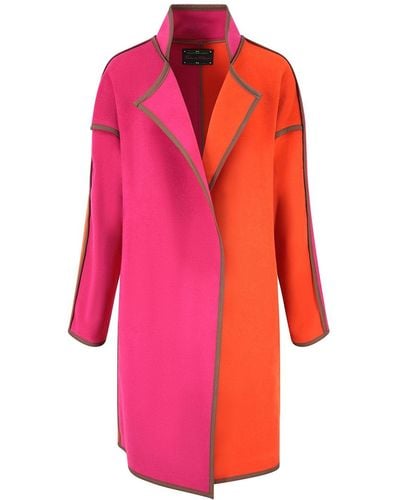 Beatrice von Tresckow Pink Orange Oversized Cashmere Mix Space Coat