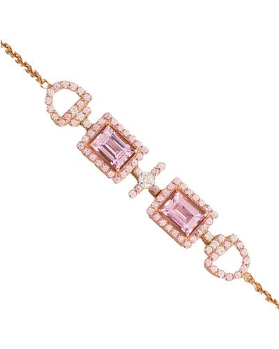 Juvetti Ciceris Rose Gold Bracelet Pink Sapphire & Diamond
