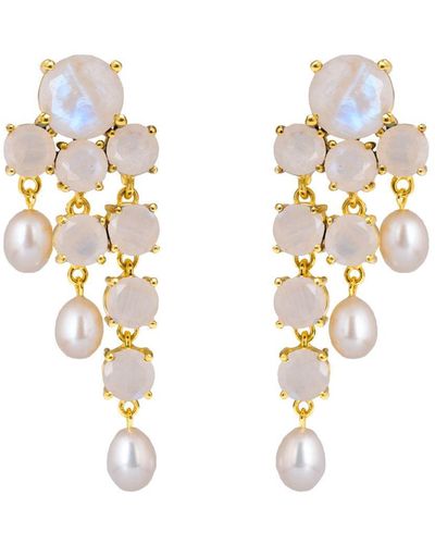 Lavani Jewels Adoration Pearl Earrings - Metallic