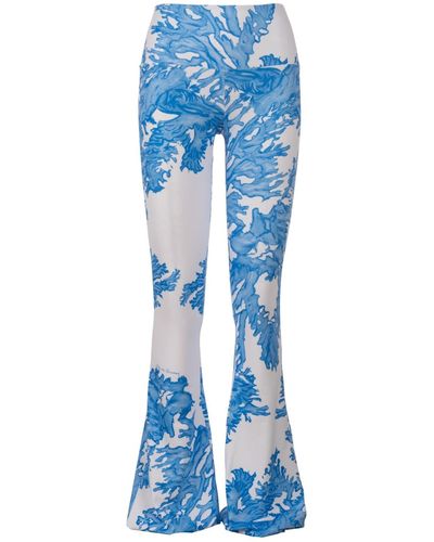Ala von Auersperg Elaine Stretch Knit Trousers In Coral - Blue