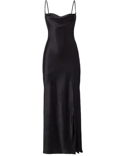Lita Couture Floor-length Silk Dress In - Black